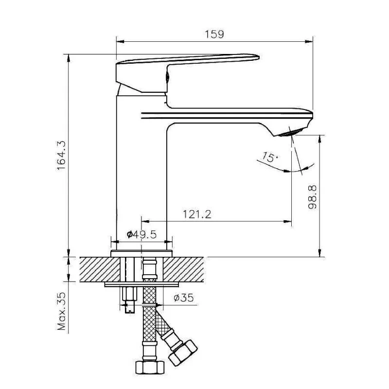 Agger Clean A2402100 смеситель для раковины однорычажный, хром
