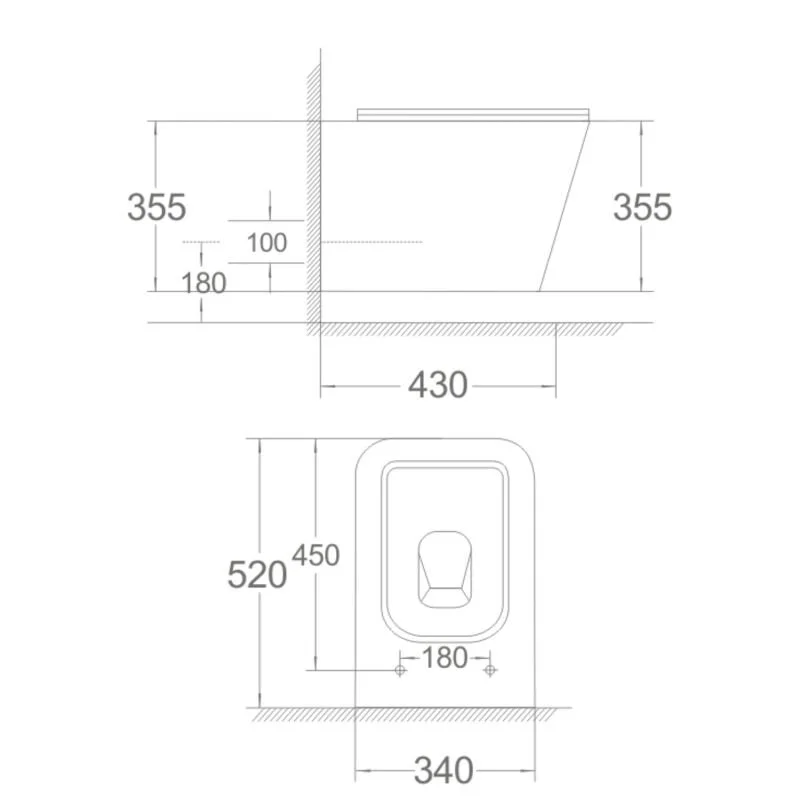 Agger AT04100 унитаз подвесной безободковый, сиденье с микролифтом