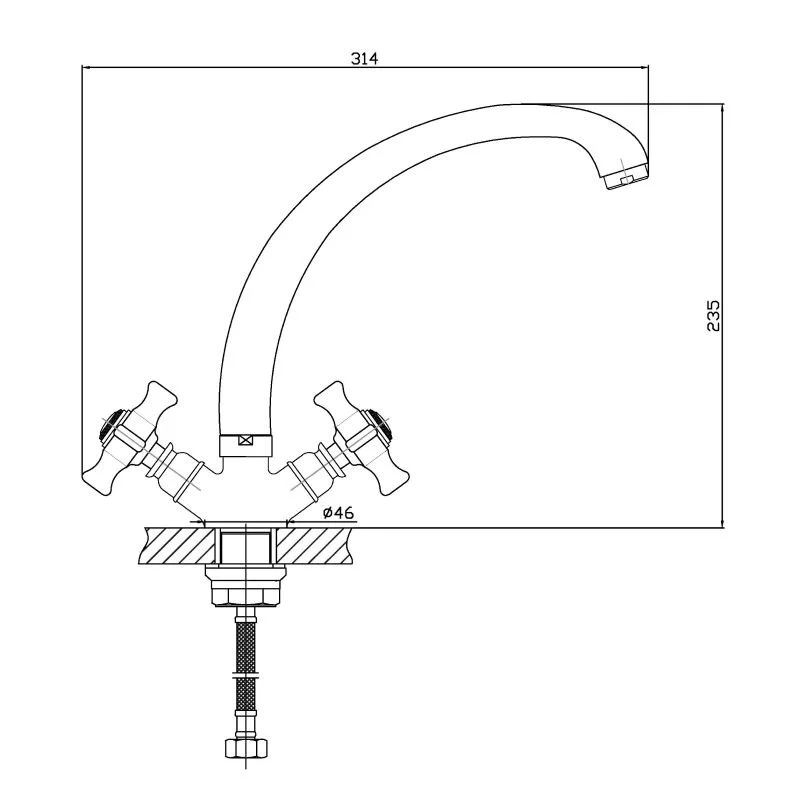 Agger Retro-X A1700200 смеситель для кухни двухвентильный, хром