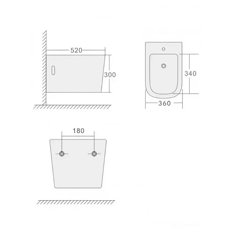 Agger AT04310 Биде подвесное санфарфор, белый