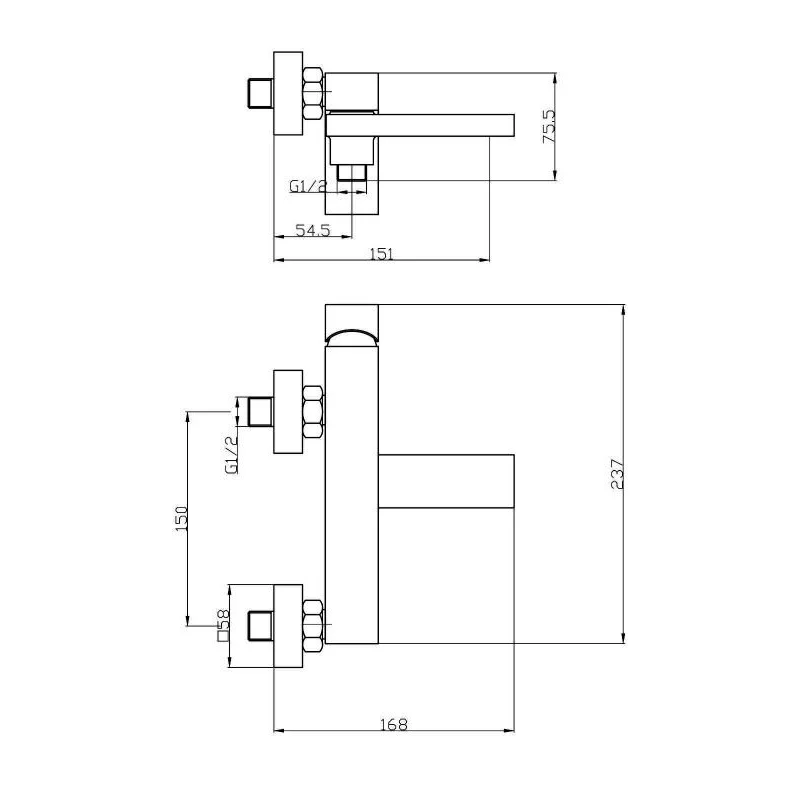 Agger Great A2810011 смеситель для ванны/душа однорычажный, хром