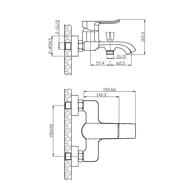 Agger Happy A0410000 смеситель для ванны/душа однорычажный, хром