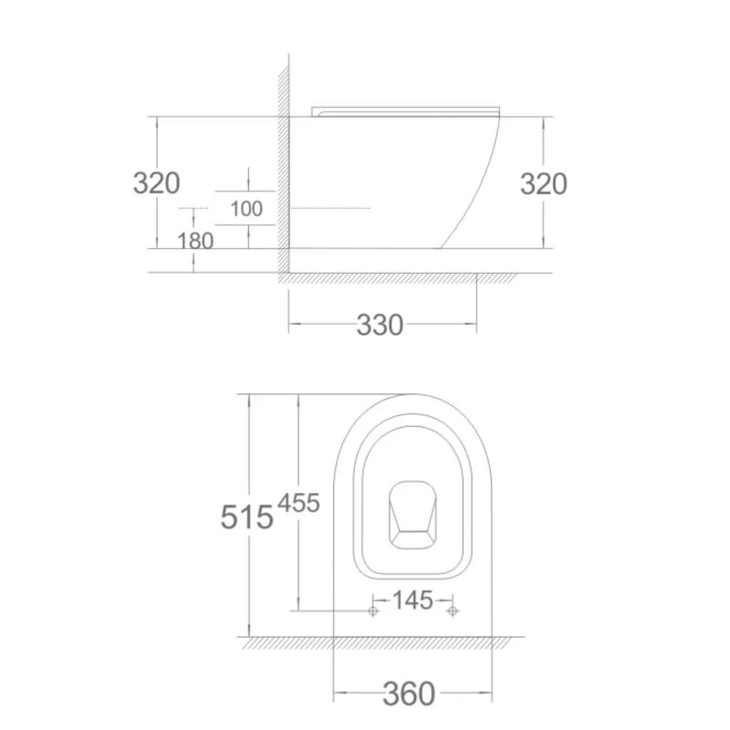 Agger AT03100 унитаз подвесной безободковый, сиденье с микролифтом
