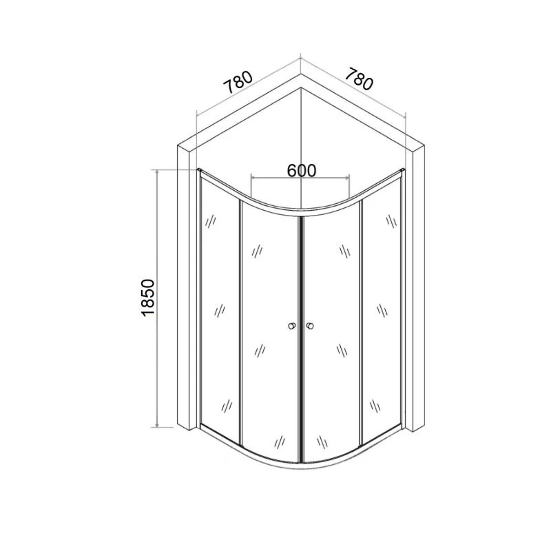 Agger A01-080MCR/G душевой уголок без поддона 78х78, стекло матовое, хром