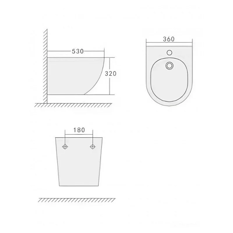 Agger AT03310 Биде подвесное санфарфор, белый