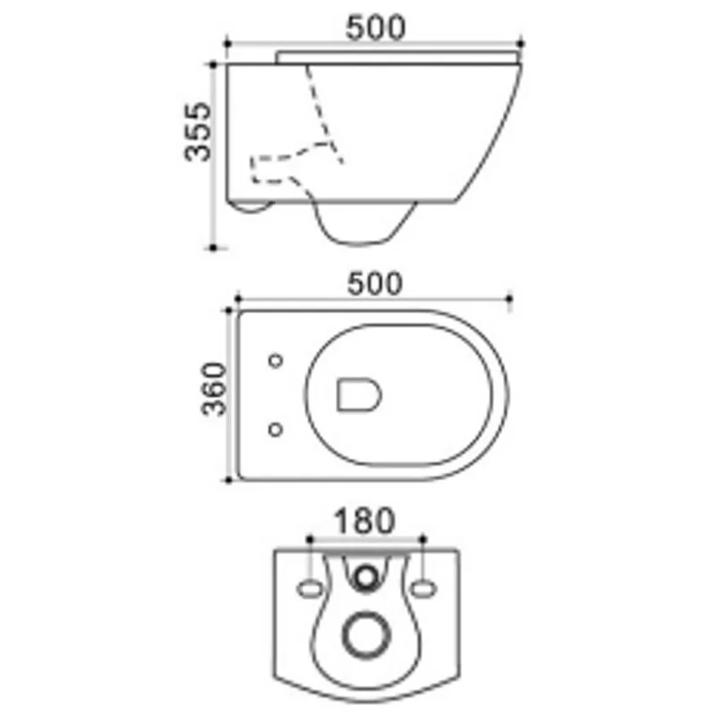 Agger AT05100 Унитаз подвесной безободковый, сиденье с микролифтом 