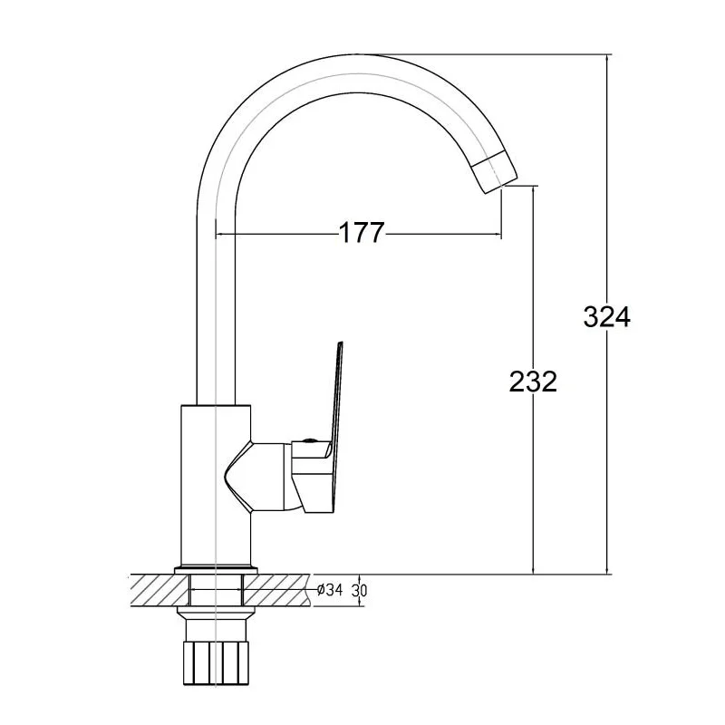 Agger Splendid A0900100 смеситель для кухни однорычажный, хром