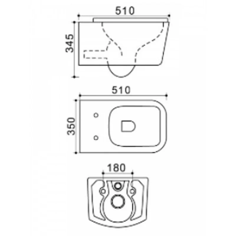 Agger AT08100 Унитаз подвесной безободковый, сиденье с микролифтом 