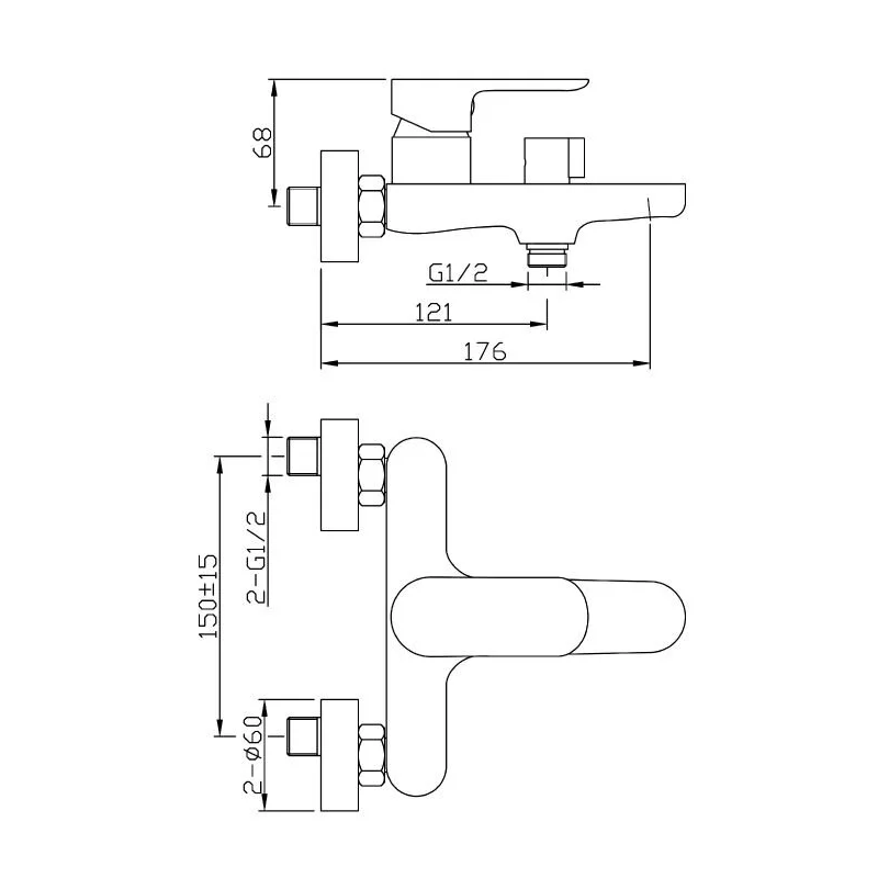 Agger Gorgeous A0210044 смеситель для ванны/душа однорычажный, черный