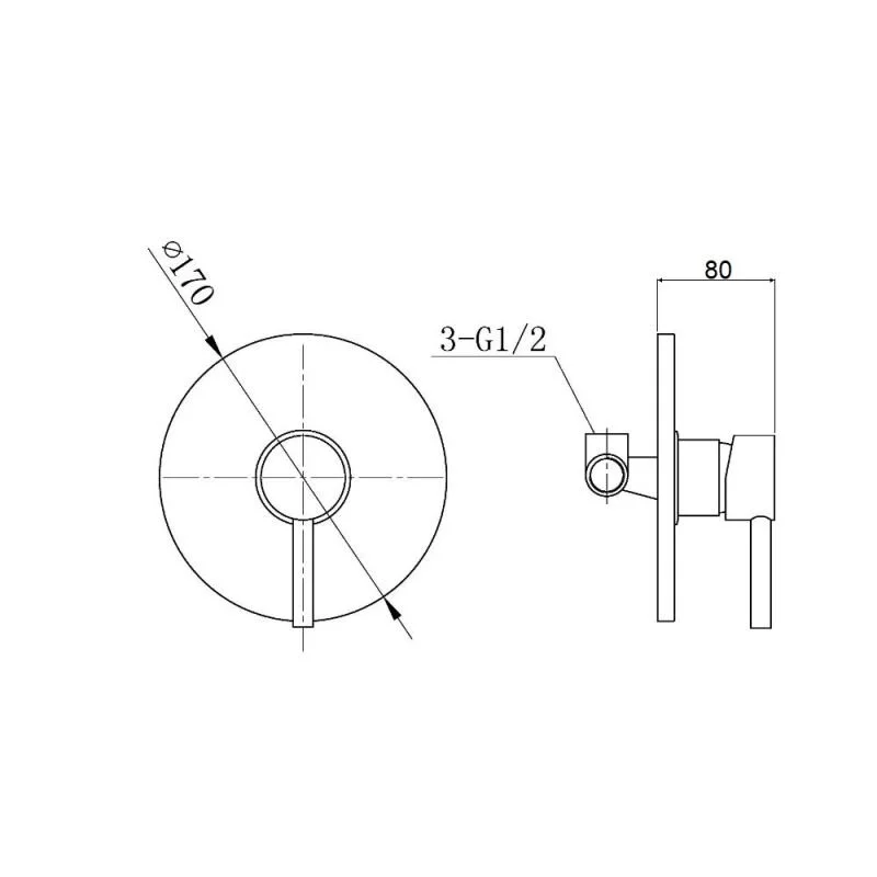 Agger Zest A0740000 смеситель для душа однорычажный встраиваемый, хром