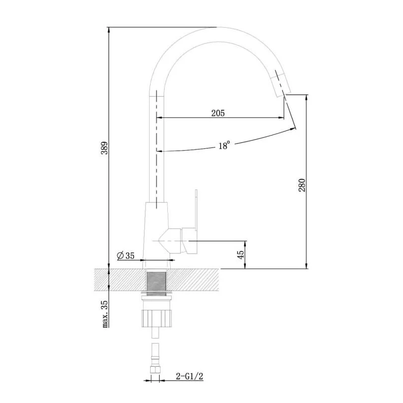 Agger Splendid A0900144 смеситель для кухни однорычажный, черный