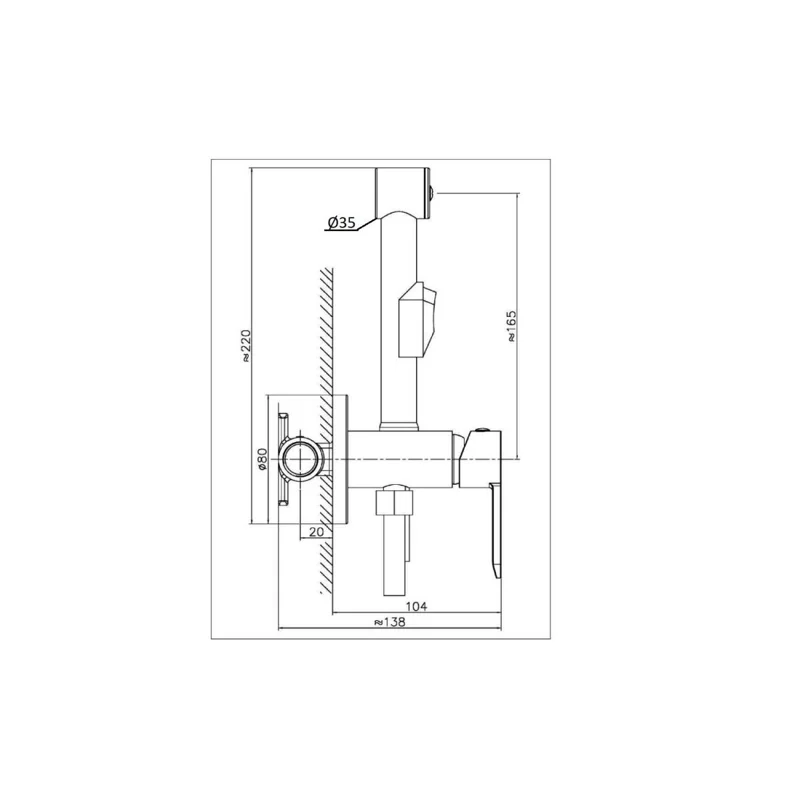 Agger Gorgeous A0270000 смеситель для душа однорычажный встраиваемый с гигиеническим набором, хром