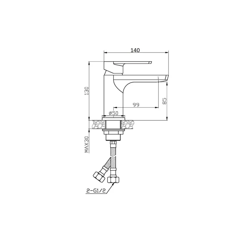 Agger Brilliant A0302100 смеситель для раковины однорычажный, хром