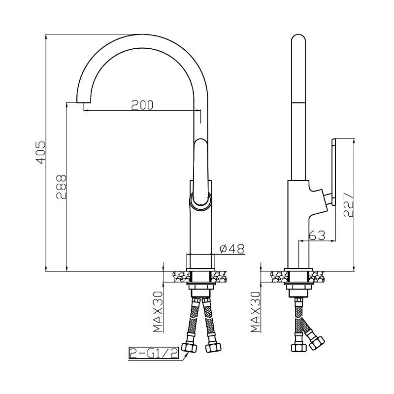 Agger Beauty A2600100 смеситель для кухни однорычажный, хром