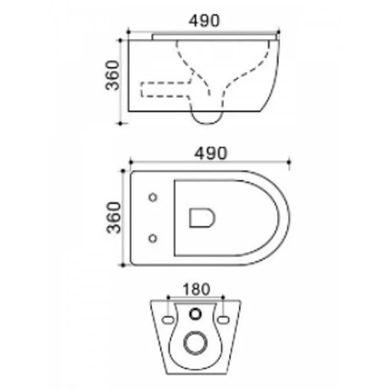 Agger AT07150 Унитаз подвесной безободковый с системой слива TORNADO, сиденье с микролифтом 
