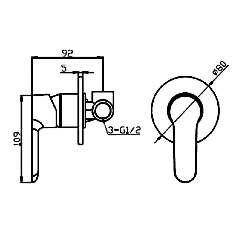 Agger Gorgeous A0240000 смеситель для душа однорычажный встраиваемый, хром