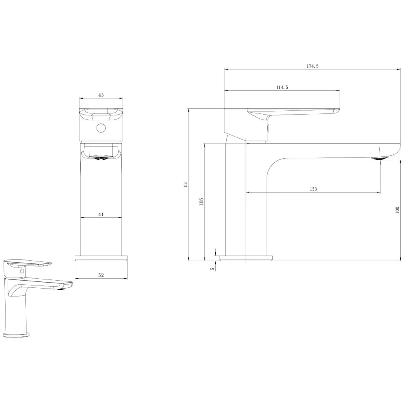 Смеситель для раковины Allen Brau Eclipse 2.0 5.E1A01-31 черный матовый