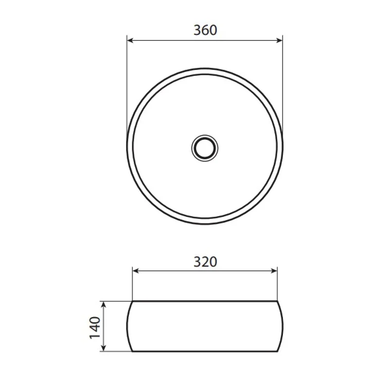 Раковина накладная Allen Brau Liberty 36 4.32001.20 белый глянец