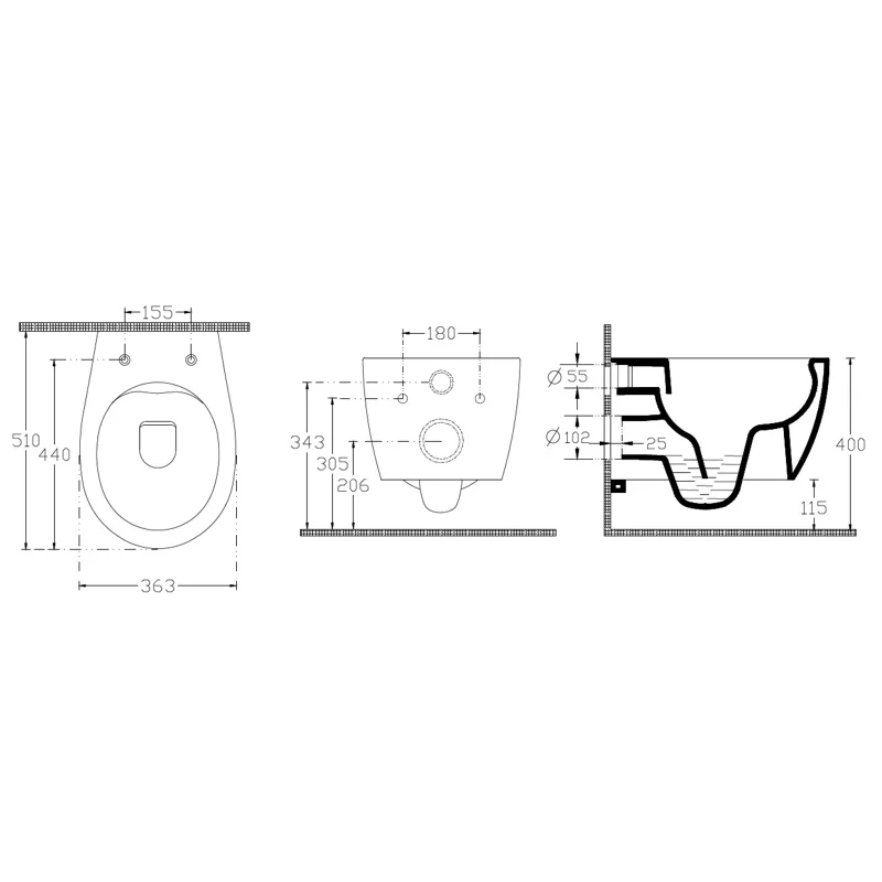 Чаша подвесного унитаза Allen Brau Fantasy 4.11004.21 белый матовый