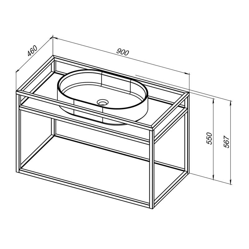 Консоль под раковину Allen Brau Liberty 90 1.33003.BB черный браш
