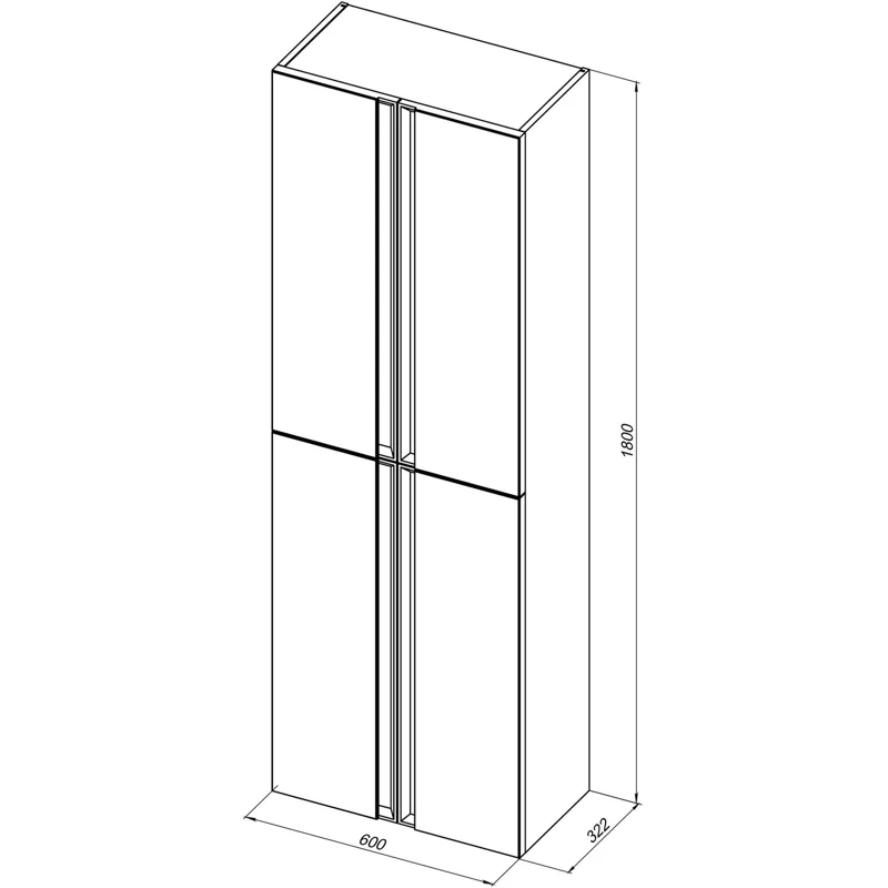 Шкаф-пенал Allen Brau Eclipse 60 1.E1006.WM 2.0 белый матовый