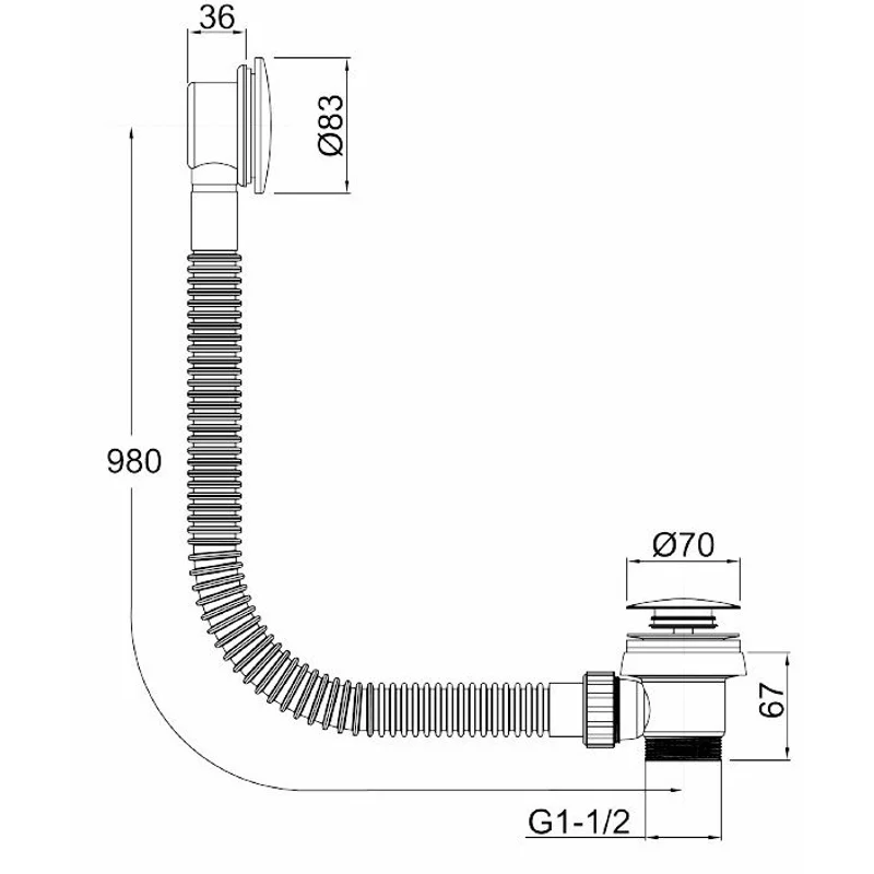 Слив-перелив для ванны Allen Brau Priority 5.31027-MG графит браш