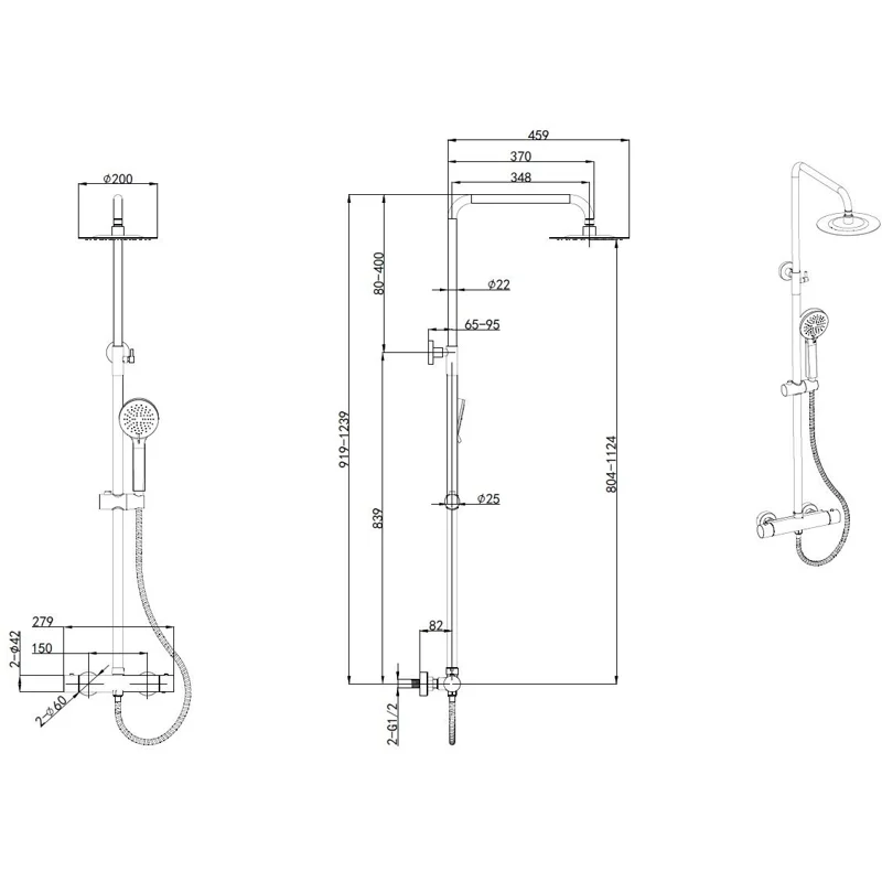 Душевая стойка Allen Brau Eclipse 3.0 5.E1A11-31 черный матовый