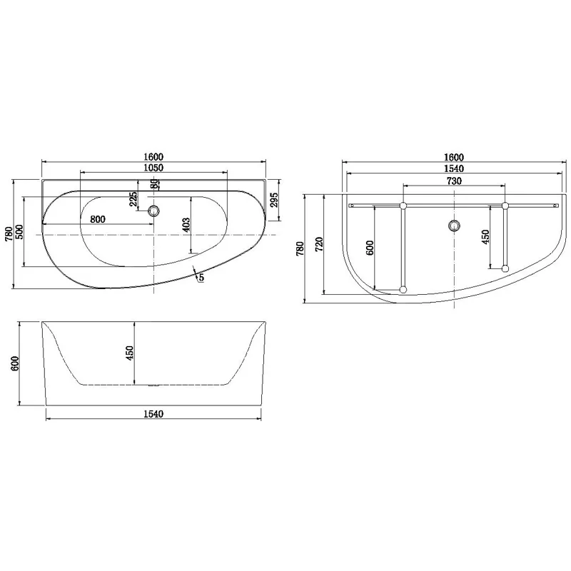 Акриловая ванна Allen Brau Priority 5 В 160x78 2.31005.21B