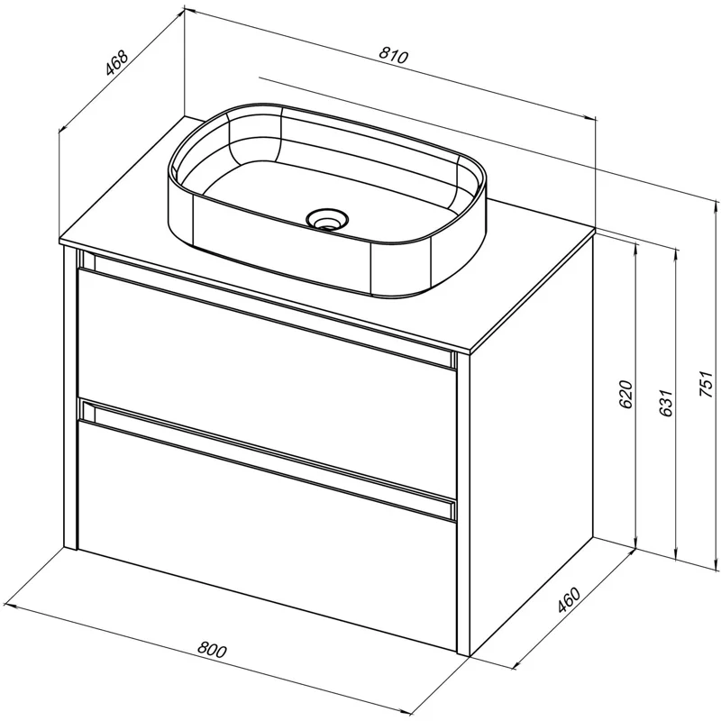 Тумба под раковину Allen Brau Fantasy 80 1.11001.AM антрацит матовый