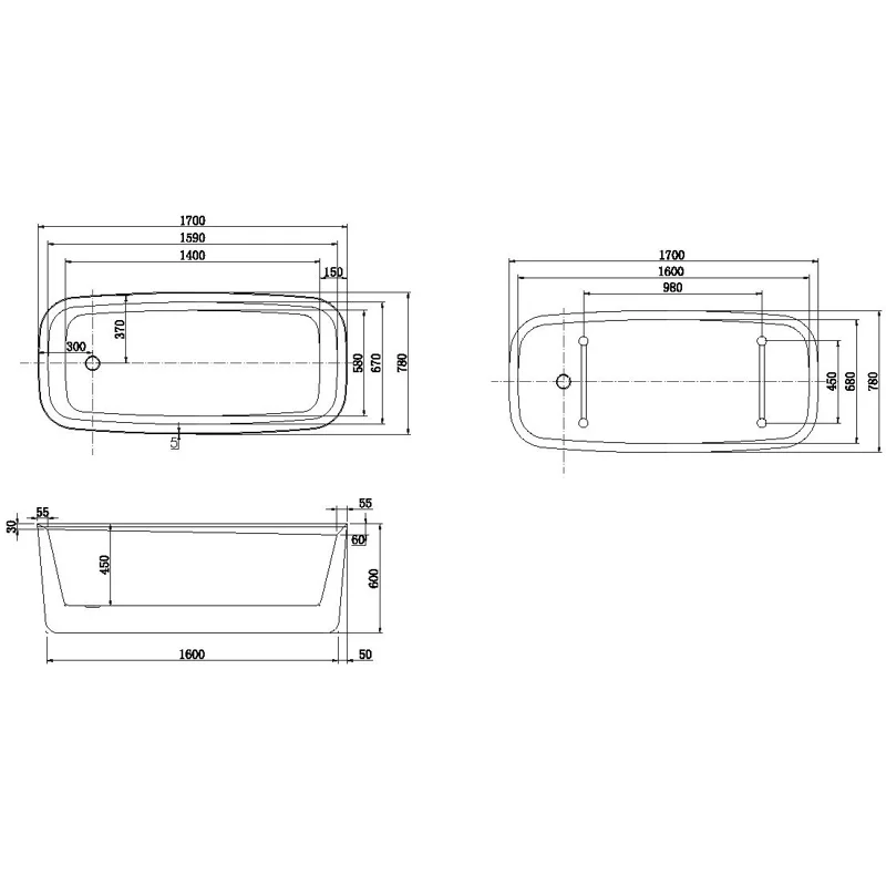 Акриловая ванна Allen Brau Infinity 3 170x78 2.21003.21