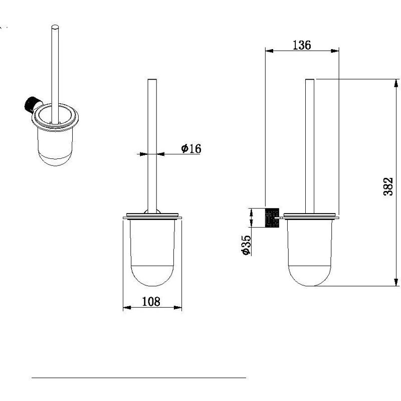 Ершик для унитаза Allen Brau Priority 4.0 6.31С09-31 черный матовый