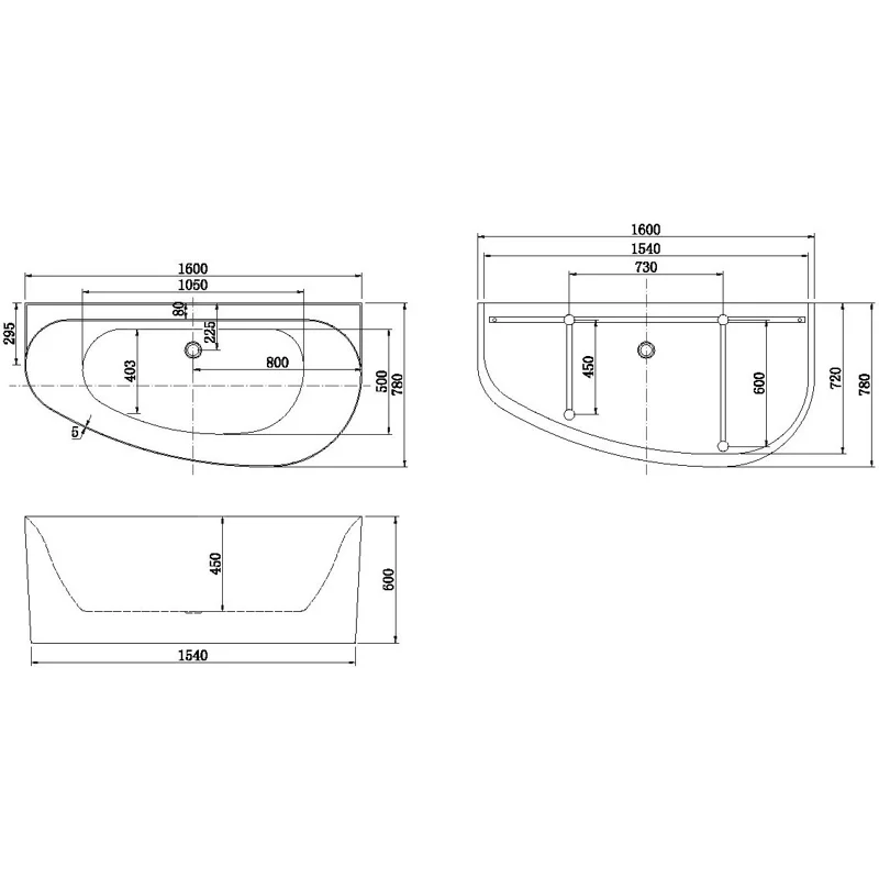 Акриловая ванна Allen Brau Priority 5 А 160x78 2.31005.21A