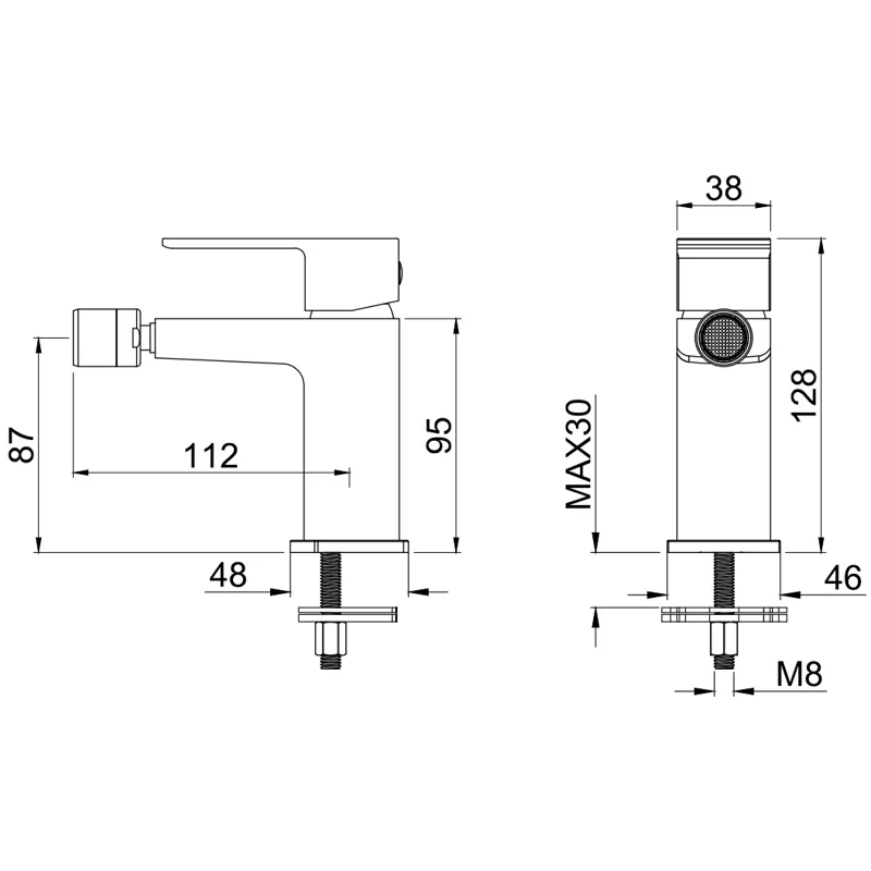 Смеситель для биде Allen Brau Infinity 5.21004-00 (с донным клапаном) хром