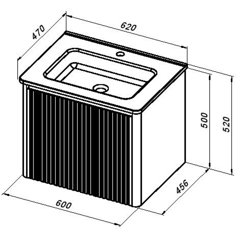Тумба под раковину Allen Brau Gravity 60 1.370016.WM белый матовый