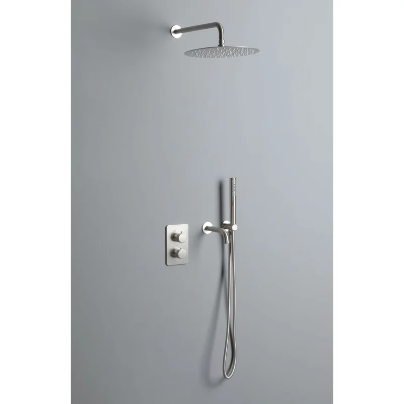 Душевой комплект Allen Brau Priority 5.31014-BN (с внутренней частью, 3 выхода) никель браш