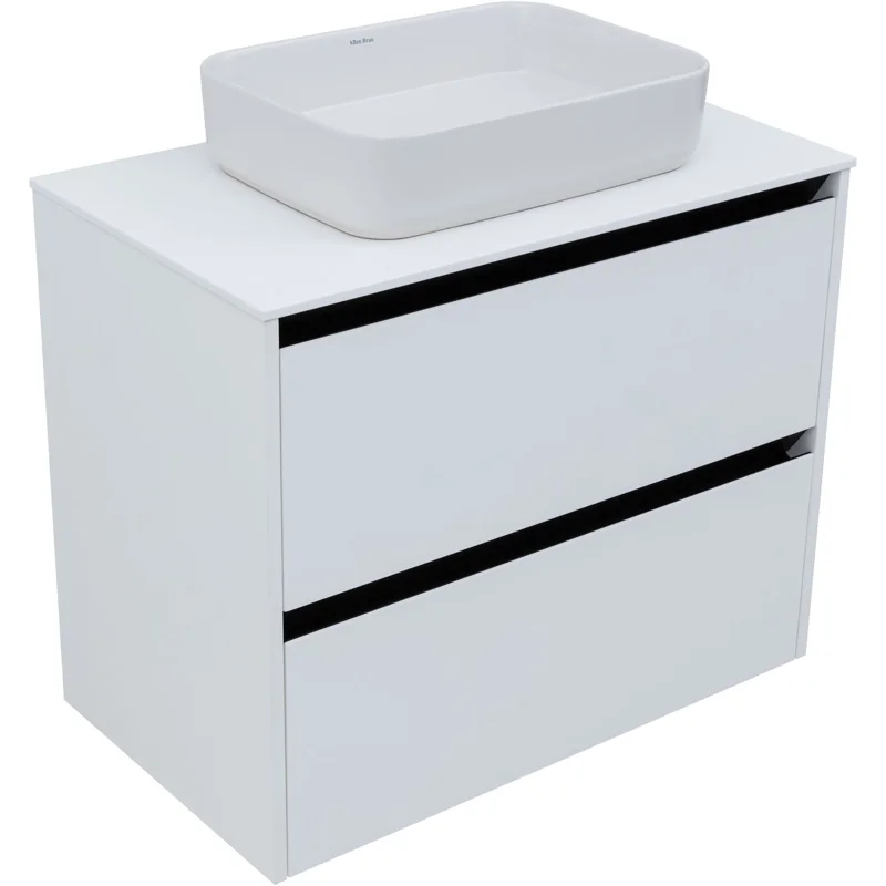 Тумба под раковину Allen Brau Activity 80 1.34004.WM белый матовый/черный браш