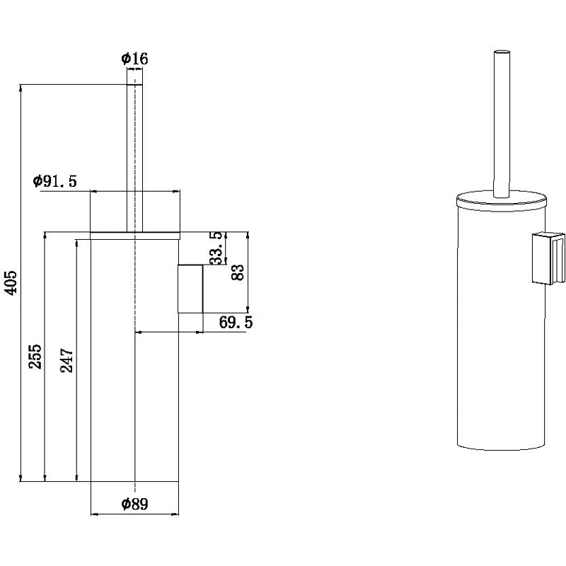 Ершик для унитаза Allen Brau Priority 6.31A09-BN никель браш