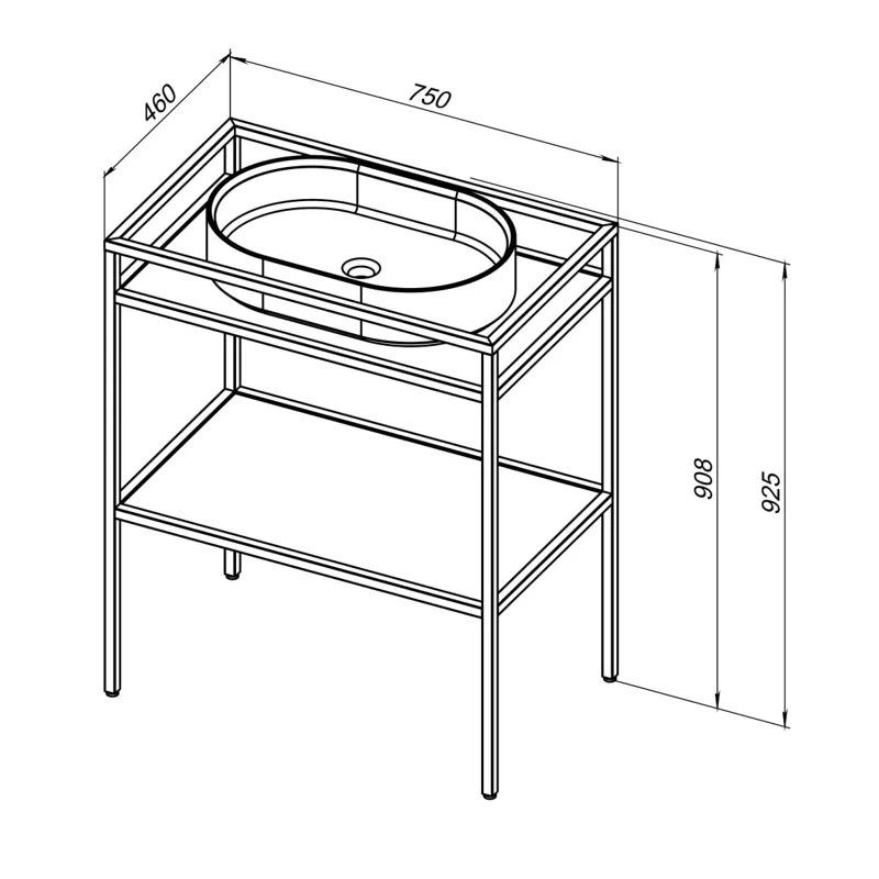 Консоль под раковину Allen Brau Liberty 75 1.33002.BB черный браш