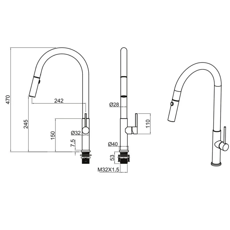 Смеситель для кухни Allen Brau Sprungfeder 5.60002-SS сталь браш