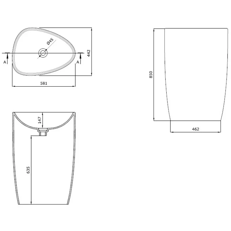 Раковина напольная Allen Brau Infinity 4.21016.20 белый глянец