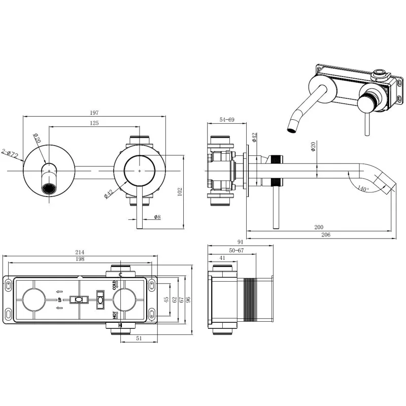Смеситель для раковины Allen Brau Priority 5.31A03-BN (с внутренней частью) никель браш