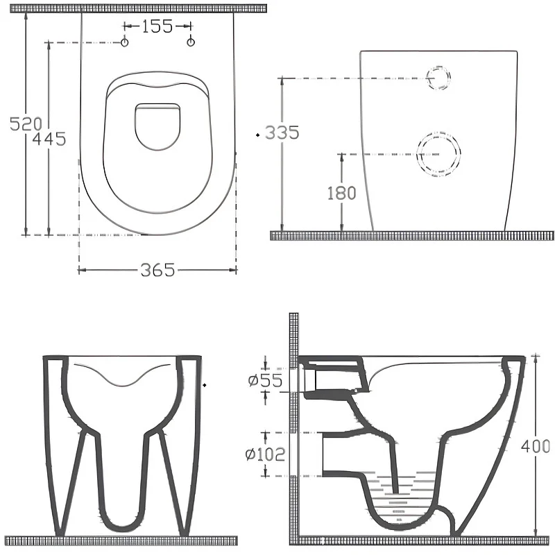 Чаша приставного унитаза Allen Brau Reality 4.32004.20 белый глянец