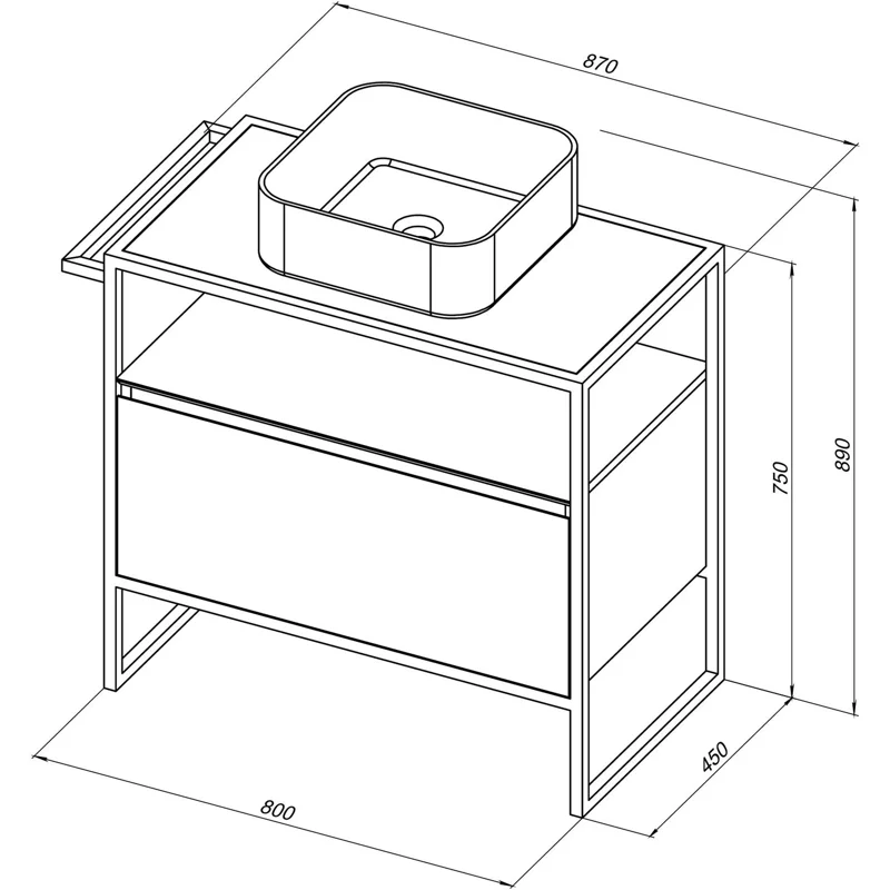 Тумба под раковину Allen Brau Priority 80 1.31002.PWM папирус матовый