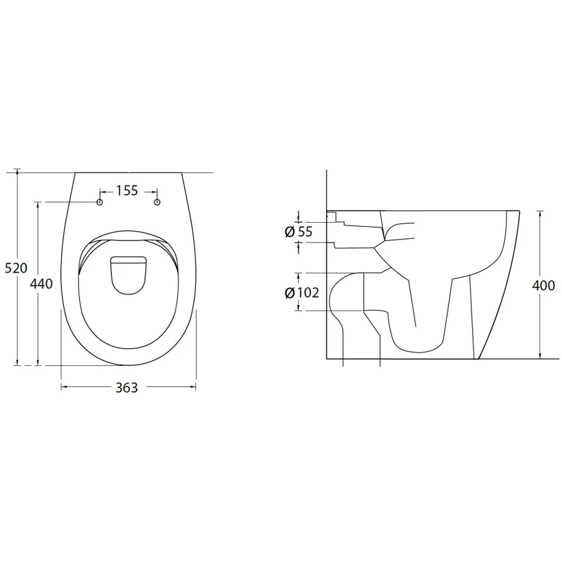 Чаша приставного унитаза Allen Brau Fantasy 4.11007.20 белый глянец