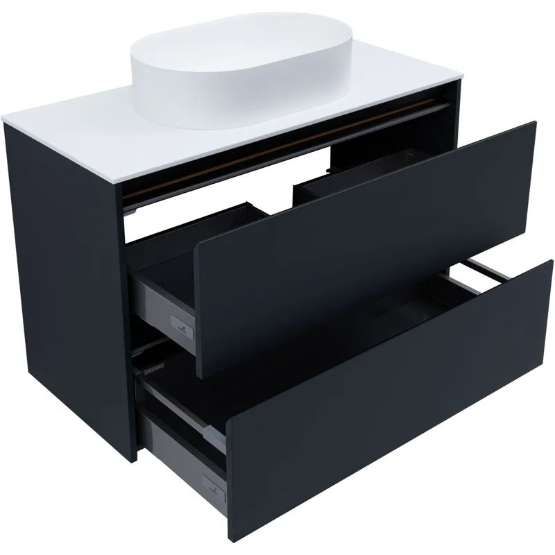 Тумба под раковину Allen Brau Activity 100 1.34006.AM антрацит матовый/черный браш