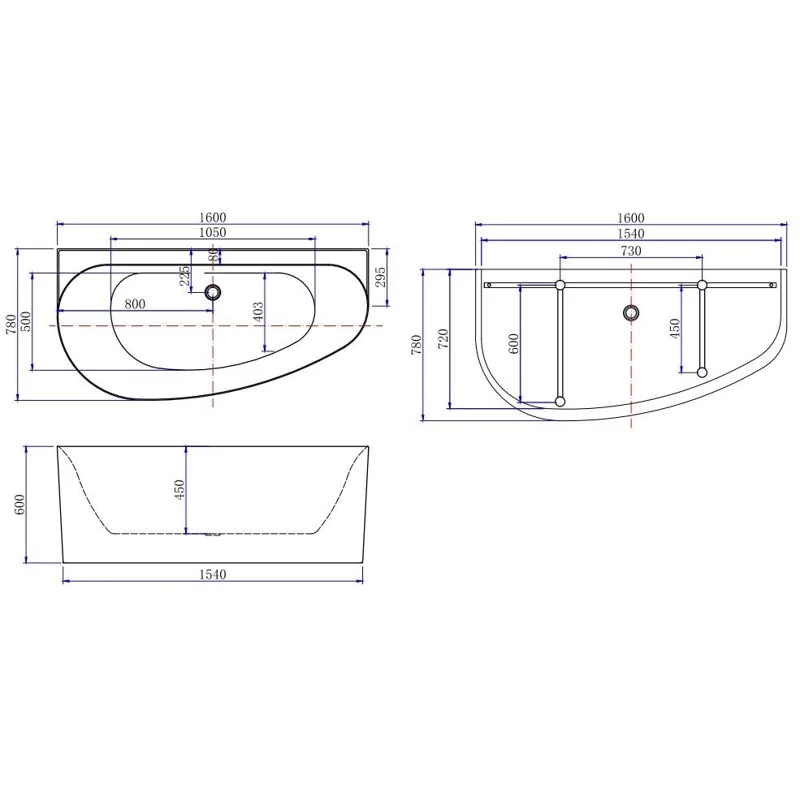 Акриловая ванна Allen Brau Priority 5 А 160x78 2.31005.21A/AM
