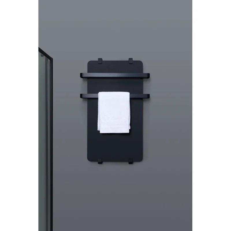 Полотенцесушитель электрический Allen Brau Infinity 80x44 с рейлингом 2.0 и креплением, черный матовый