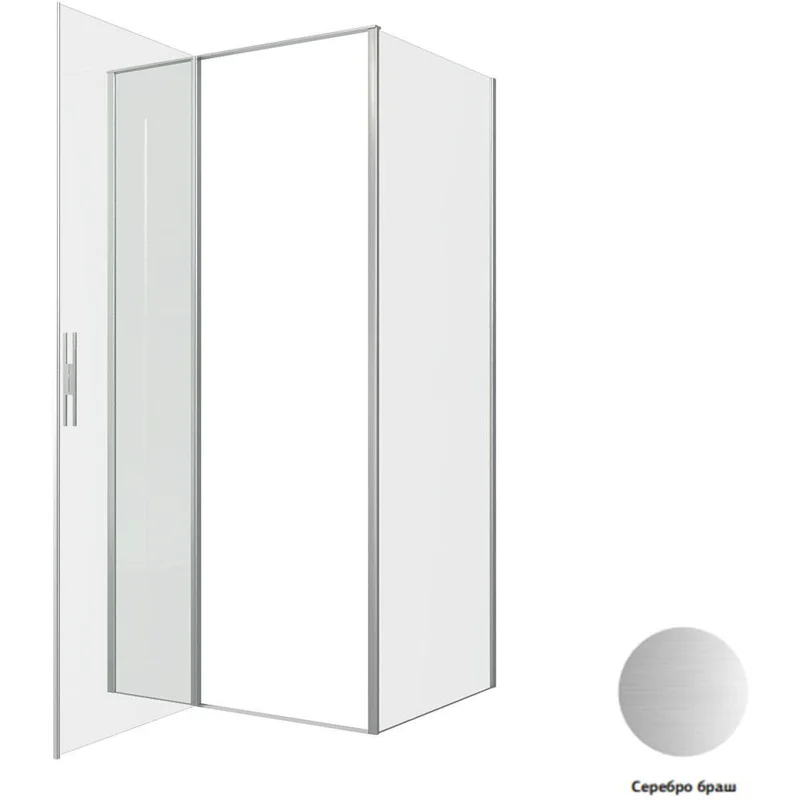 Душевой уголок Allen Brau Priority 100x90 3.31029.BA + 3.31044.BA серебро браш