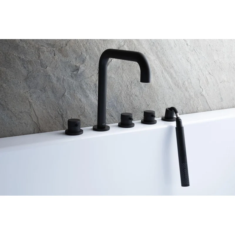 Смеситель на борт ванны Allen Brau Priority 5.31007-31 (с внутренней частью) черный матовый