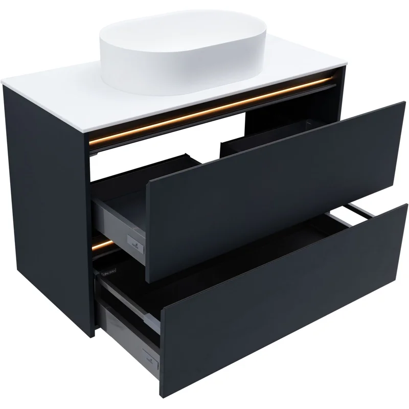 Тумба под раковину Allen Brau Activity 100 1.34014.AM антрацит матовый/олива браш